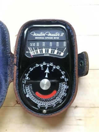 Vintage Weston Master Ii 2 Universal Exposure Light Meter 735 W/ Leather Case