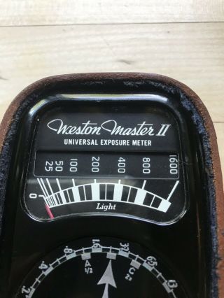 Vintage Weston Master II 2 Universal Exposure Light Meter 735 w/ Leather Case 3