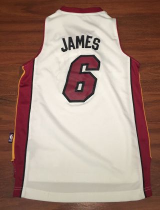 Lebron James Adidas Authentic Stitched Miami Heat Jersey Size Youth Small