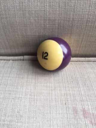 Vintage Billiards Pool Ball Number 12 Replacement Striped Purple
