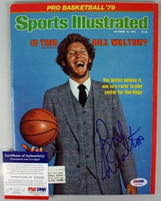 Celtics Bill Walton Authentic Signed Sports Illustrated 1979 Psa/dna H17416