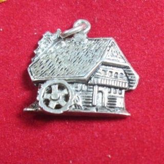 Vintage Sterling Silver Schwarzwald Cottage With Water Wheel Charm