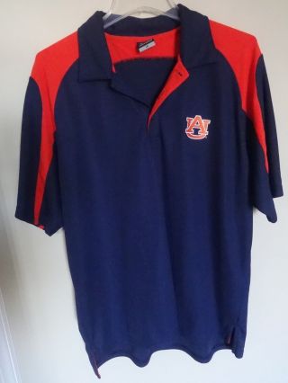 Vintage Ncaa Auburn Tigers Premium Polo Golf Shirt Men L Made By Under Armour