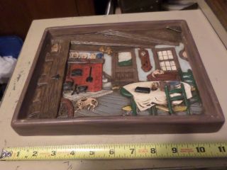 Vintage Interior Cabin Fireplace Holland Mold Wall Pottery Shadow Box Decor