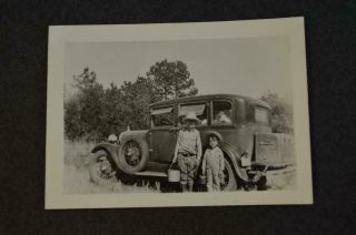 Vintage Car Photo Berry Picking Boys W/ Model A Ford 965059