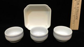 Northwest Airlines Nwa Ceramic Bowls Sake Glasses & Plastic Dish Vintage Set 4