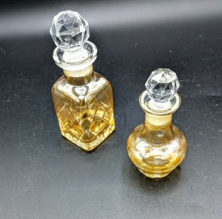 Vintage Antique Pressed Glass Amber Perfume Bottles Avon?