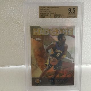 2001 - 02 Topps Chrome Mad Game Kobe Bryant Refractor Bgs 9.  5