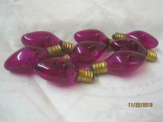 Vintage C 7 1/2 8 Christmas Tree Light Bulbs Purple 18