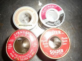 2 1/2 Lb Vintage Rosin Core Solder 4 Spools