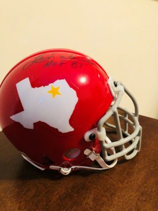 Len Dawson Hof Qb Signed Dallas Texans Mini Helmet