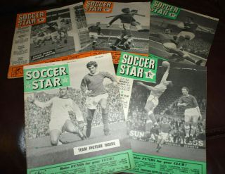 5 X Vintage Soccer Star Magazines - 1964,  Football