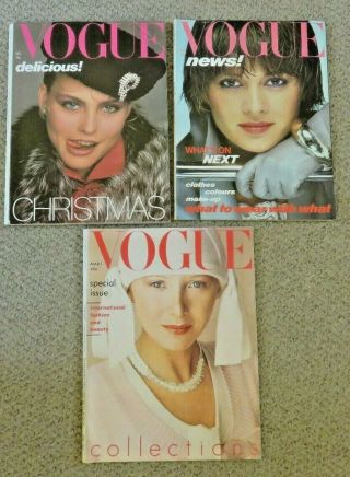 3 X Vintage Vogue Magazines Special Issues March 1975 August Dec 1978 Christmas