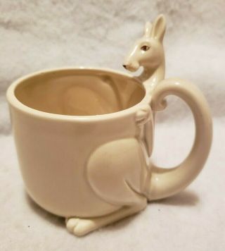 Vintage Fitz And Floyd Kangaroo Mug/cup ©1977 Porcelain