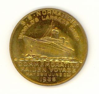 Ss Normandie Commemorative Coin Le Havre To York 1935