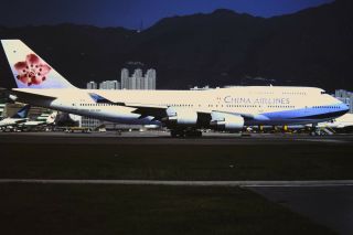 Slide Hong Kong Kai Tak Airport China Airlines B - 747 - 400 1995 Hkg