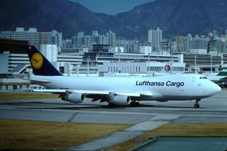 Slide Hong Kong Kai Tak Airport Lufthansa B - 747 - 230f 1992 Hkg