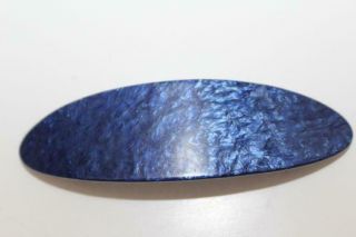 Vtg Made In France Mottled/swirl Blue Oval Hair Clip / Barrette 4 3/8 " (1928)