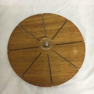 Unique Vintage Hand Crafted Wood 8 Slice Pie Cutter Press Center Handle