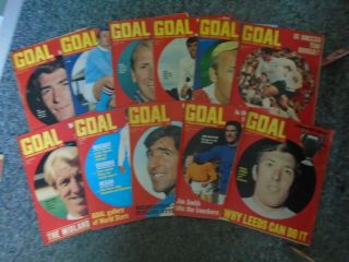 11 X Vintage Goal Football Weekly Magazines - Issue Nos.  50s & 60s