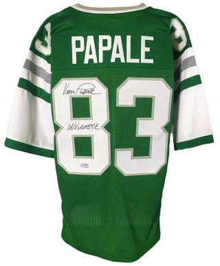 Vince Papale Autographed Pro Style Green Jersey Tri - Star Authenticated