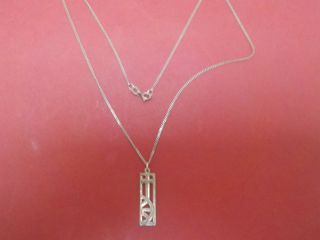Vintage Solid Silver 925 Pendant - Charles Rennie Mackintosh Style - Chain Necklace