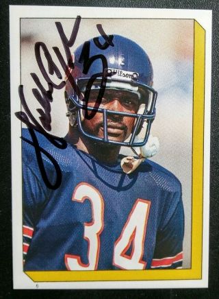 1986 Topps Stickers Walter Payton Signed Autograph Bears Card Rare Hof D.  99