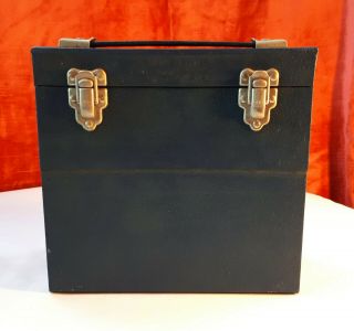 Vintage 1950s/ 1960s Cheney Portable 7 " Vinyl Single Record Box Case.  Navy Blue