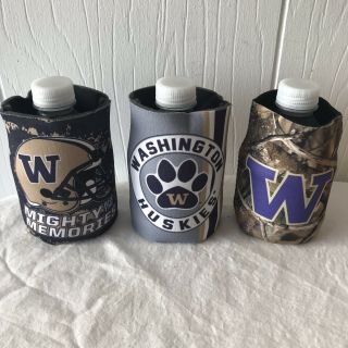 Washington Huskies Beer Insulated Koozies Set Of 3 Cooler Holder Uw Coozies