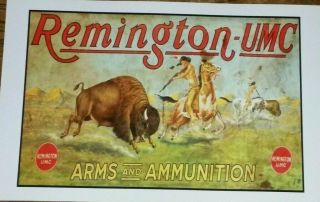 Remington Arms & Ammunition Poster - 11 X 17 - Indian - Rife - Firearms - Guns