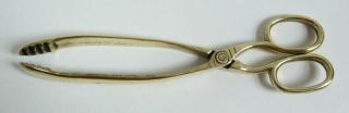 Vintage Brass Scissor Coal / Log Tongs.  Cleaned And Repolished.