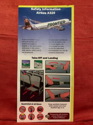 Frontier Airbus A320 Safety Card