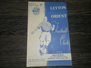 Leyton Orient V Millwall 1949/50 April 22nd Vintage Post