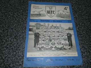 Watford V Millwall 1955/6 August 20th Vintage Post