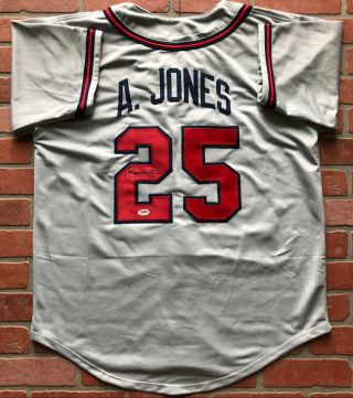 Andruw Jones Autographed Signed Jersey Mlb Atlanta Braves Psa Yankees