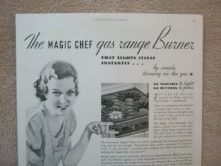 Vintage 1933 American Stove Magic Chef Gas Kitchen Oven Print Ad 2