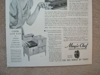 Vintage 1933 American Stove Magic Chef Gas Kitchen Oven Print Ad 3
