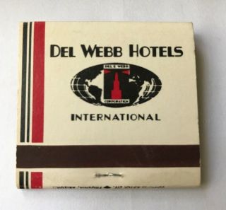 Del Webb ' s Sahara Hotel Casino Vegas Vintage Matchbook Travel Souvenir Unstruck 2