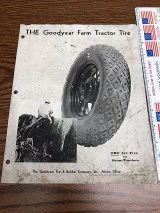 1932 Goodyear Farm Tractor Tire Ad Pamphlet Air Tire Farm Ag Auto Garage Akron