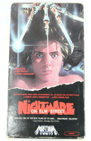 Vtg A Nightmare On Elm Street Vhs 1985 Media Horror Wes Craven Freddy Krueger