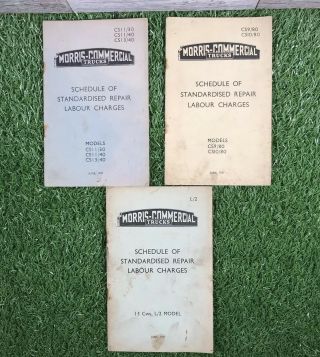 Vintage 1937 Morris Commercial Trucks Repair Parts Labour Charges Booklets 30’s