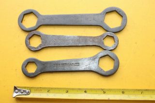 3 Vintage Triumph Motorcycle Spanner Wrench Part Of Classic Veteran Tool Kit
