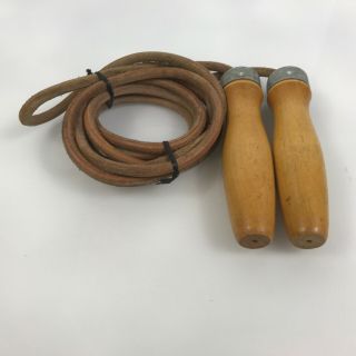 ✅ Vintage Tuf - Wear Leather Jump Rope Boxing Jumping Rope Wood 2.  J1