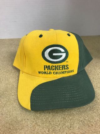Vtg Green Bay Packers World Champions Nfl Snapback Hat Cap