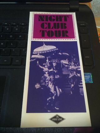 1960s Travel Brochure: Night Club Tour,  The Gray Line San Francisco
