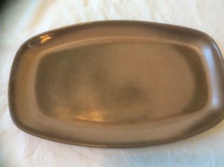 Vintage Frankoma Pottery Serving Platter 5qs Brown 13.  5 " X 8 1/4 " X 1 "
