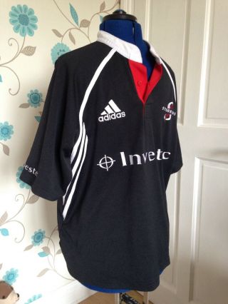 Adidas Black Stormers Vintage South Africa Rugby Union Shirt Jersey size L 2