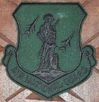Usaf Air Force: Ang Air National Guard Shield Patch: Subdued Dark Green Vintage