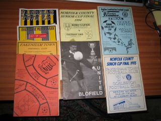 8 Vintage Norfolk Football Programmes Scole United Wells Town Fakenham Town Etc
