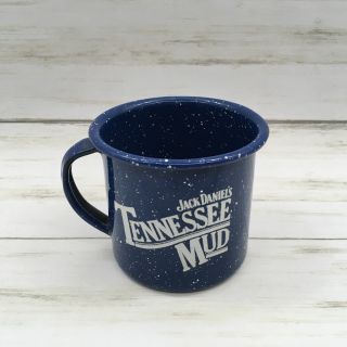 Vintage Jack Daniels Tennessee Mud Camping Tin Coffee Mug Cup Enamel